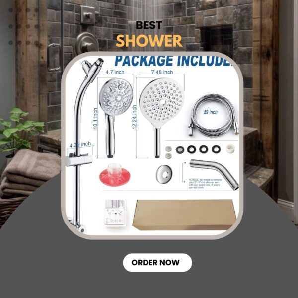 Best shower head leak fix: 7.5" dual rain & handheld combo